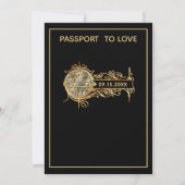 Moderne Black Passport-Hochzeit Einladung (Vorderseite)