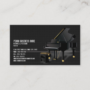 Moderne Black Piano Business Schlicht Card* Visitenkarte