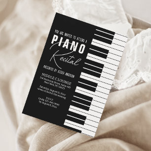 Moderne Black Piano Erwägungsgrund Einladungskarte Einladung