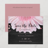 Moderne Black Pink Daisy Wedding (Vorne/Hinten)