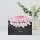 Moderne Black Pink Daisy Wedding (Stehend Vorderseite)