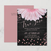 Moderne Black Pink Daisy Wedding (Vorne/Hinten)