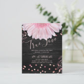 Moderne Black Pink Daisy Wedding (Stehend Vorderseite)