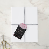 Moderne Black Pink Daisy Wedding Geschenkanhänger (Mit Garn)