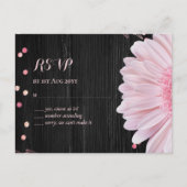 Moderne Black Pink Daisy Wedding Postkarte (Vorderseite)