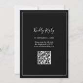 Moderne Black QR Code Minimale Hochzeit Einladung (Rückseite)