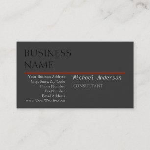 Moderne Black Red Gray Manager Business Card Visitenkarte