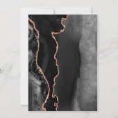 Moderne Black Rose Gold Agate Corners Wedding Einladung (Rückseite)