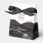 Moderne Black Rose Gold Agate Geode Geschenkschachtel (Vorderseite)