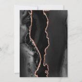 Moderne Black Rose Gold Agate Hochzeitseinladung Einladung (Rückseite)