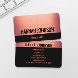Moderne Black & Rose Gold Business Card Visitenkarte