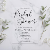Moderne Black Script Bridal Dusche Einladung