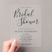 Moderne Black Script Bridal Dusche Einladung (Insitu (Handheld))