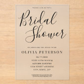 Moderne Black Script Bridal Dusche Einladung (Vorderseite)