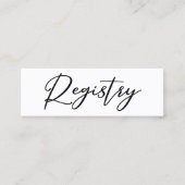 Moderne Black Script-Einsteckkarte Mini Visitenkarte (Vorderseite)