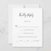Moderne Black Script-Meal-Hochzeit RSVP Karte (Vorderseite)