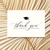 Moderne Black Script Typografy Graduation Party Dankeskarte