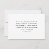 Moderne Black Script Typografy Graduation Party Dankeskarte (Rückseite)