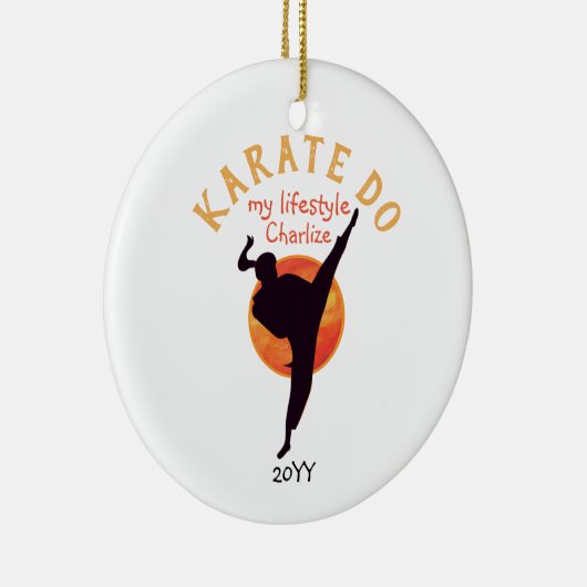 Moderne Black Silhouette Martial Arts Japan Karate Keramik Ornament (Rechts)