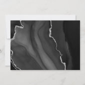 Moderne Black Silver Agate Hochzeit Einladung (Rückseite)