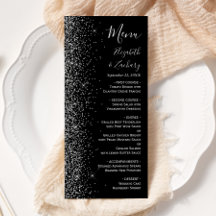 Moderne Black Silver Glitzer Edge Wedding