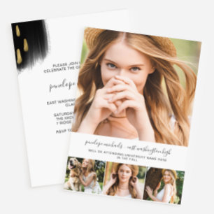 Moderne Black Splashes Graduation Party Einladung