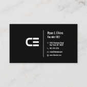 Moderne Black Startup, CEO & Founder Business Card Visitenkarte (Vorderseite)