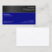 Moderne Black Steel und Dark Blue Business Card Visitenkarte (Vorne/Hinten)