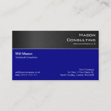Moderne Black Steel und Dark Blue Business Card