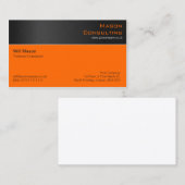 Moderne Black Steel und Orange Business Card Visitenkarte (Vorne/Hinten)