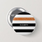 Moderne Black Stripes IMITATE Orange Glitz und Nam Button (Vorne & Hinten)