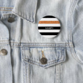 Moderne Black Stripes IMITATE Orange Glitz und Nam Button (Beispiel)