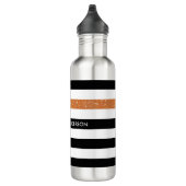 Moderne Black Stripes IMITATE Orange Glitz und Nam Trinkflasche (Rechts)
