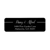 Moderne Black Stylish Script Wedding Rücksendeadre (Vorne)