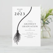 Moderne Black Tassel Graduation Party Einladung (Stehend Vorderseite)