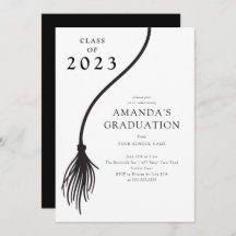 Moderne Black Tassel Graduation Party Einladung