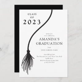Moderne Black Tassel Graduation Party Einladung
