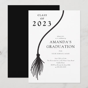 Moderne Black Tassel Graduation Party Einladung