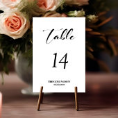 Moderne Black Text Wedding Tischnummer
