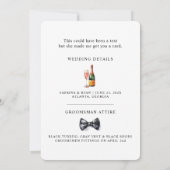 Moderne Black Tuxedo Watercolor Trauzeuge Card Einladung (Rückseite)