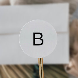 Moderne Black Typografy Monogram Umschlag Aufklebe Runder Aufkleber