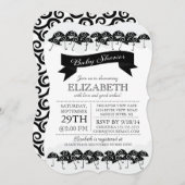 Moderne Black Umbrella Neutral Baby Dusche Einladung (Vorne/Hinten)