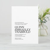 MODERNE BLACK UND WEISSE GLAM Hochzeitsreise Einladung (Stehend Vorderseite)