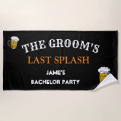 Moderne Black Wedding Bachelor Party Trauzeugen Strandtuch (Vorderseite)