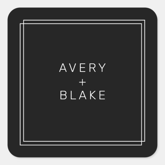 Moderne Black Wedding Stickers / JEDE Suite (Vorderseite)