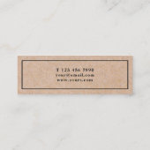 Moderne Black& weißer DRUCK Mini Visitenkarte (Rückseite)