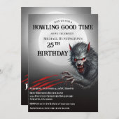 Moderne Black Werewolf-Party jeden Alters Einladung (Vorne/Hinten)