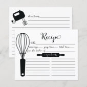 Moderne Black Whisk Recipe Card (Vorne/Hinten)