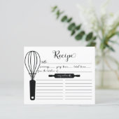 Moderne Black Whisk Recipe Card (Stehend Vorderseite)