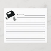 Moderne Black Whisk Recipe Card (Rückseite)